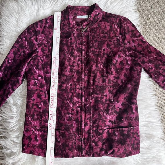 Susan Graver Jacket Floral Zip Size Medium - Picture 5 of 15